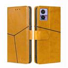 For Motorola Edge 30 Neo Geometric Stitching Leather Phone Case(Yellow) - 1