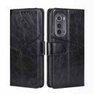 For Motorola Edge 2022 Geometric Stitching Leather Phone Case(Black) - 1