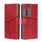 For Motorola Edge 2022 Geometric Stitching Leather Phone Case(Red) - 1