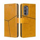 For Motorola Edge 2022 Geometric Stitching Leather Phone Case(Yellow) - 1