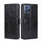 For Motorola Edge S30 Pro 5G/Edge 30 Fusion Geometric Stitching Leather Phone Case(Black) - 1