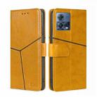 For Motorola Edge S30 Pro 5G/Edge 30 Fusion Geometric Stitching Leather Phone Case(Yellow) - 1