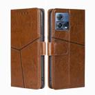 For Motorola Edge S30 Pro 5G/Edge 30 Fusion Geometric Stitching Leather Phone Case(Light Brown) - 1