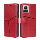 For Motorola Edge X30 Pro 5G/Edge 30 Ultra Geometric Stitching Leather Phone Case(Red) - 1