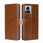 For Motorola Edge X30 Pro 5G/Edge 30 Ultra Geometric Stitching Leather Phone Case(Light Brown) - 1