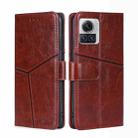 For Motorola Edge X30 Pro 5G/Edge 30 Ultra Geometric Stitching Leather Phone Case(Dark Brown) - 1