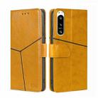 For Sony Xperia 5 IV Geometric Stitching Leather Phone Case(Yellow) - 1