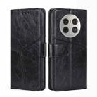 For Huawei Mate 50 Pro Geometric Stitching Leather Phone Case(Black) - 1