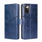 For ZTE Blade A72 5G Geometric Stitching Leather Phone Case(Blue) - 1