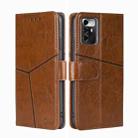 For ZTE Blade A72 5G Geometric Stitching Leather Phone Case(Light Brown) - 1