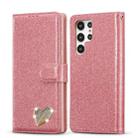 For Samsung Galaxy S22+ 5G Glitter Powder Love Leather Phone Case(Rose Red) - 1