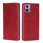 For Motorola Edge 30 Neo Cow Texture Magnetic Horizontal Flip Leather Phone Case(Red) - 1