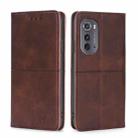 For Motorola Edge 2022 Cow Texture Magnetic Horizontal Flip Leather Phone Case(Dark Brown) - 1