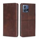 For Motorola Edge S30 Pro 5G/Edge 30 Fusion Cow Texture Magnetic Horizontal Flip Leather Phone Case(Dark Brown) - 1