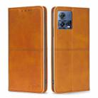 For Motorola Edge S30 Pro 5G/Edge 30 Fusion Cow Texture Magnetic Horizontal Flip Leather Phone Case(Light Brown) - 1