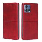 For Motorola Edge S30 Pro 5G/Edge 30 Fusion Cow Texture Magnetic Horizontal Flip Leather Phone Case(Red) - 1