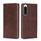 For Sony Xperia 5 IV Cow Texture Magnetic Horizontal Flip Leather Phone Case(Dark Brown) - 1