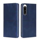 For Sony Xperia 5 IV Cow Texture Magnetic Horizontal Flip Leather Phone Case(Blue) - 1