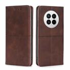 For Huawei Mate 50 Cow Texture Magnetic Horizontal Flip Leather Phone Case(Dark Brown) - 1