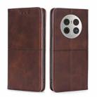 For Huawei Mate 50 Pro Cow Texture Magnetic Horizontal Flip Leather Phone Case(Dark Brown) - 1