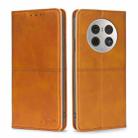 For Huawei Mate 50 Pro Cow Texture Magnetic Horizontal Flip Leather Phone Case(Light Brown) - 1