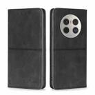 For Huawei Mate 50 Pro Cow Texture Magnetic Horizontal Flip Leather Phone Case(Black) - 1
