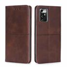 For ZTE Blade A72 5G Cow Texture Magnetic Horizontal Flip Leather Phone Case(Dark Brown) - 1