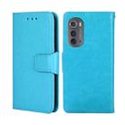 For Motorola Edge 2022 Crystal Texture Leather Phone Case(Sky Blue) - 1