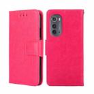 For Motorola Edge 2022 Crystal Texture Leather Phone Case(Rose Red) - 1