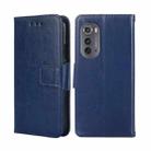 For Motorola Edge 2022 Crystal Texture Leather Phone Case(Royal Blue) - 1