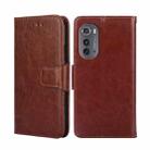 For Motorola Edge 2022 Crystal Texture Leather Phone Case(Brown) - 1