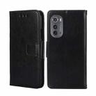 For Motorola Edge 2022 Crystal Texture Leather Phone Case(Black) - 1