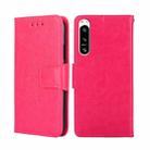 For Sony Xperia 5 IV Crystal Texture Leather Phone Case(Rose Red) - 1