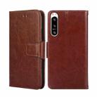 For Sony Xperia 5 IV Crystal Texture Leather Phone Case(Brown) - 1