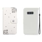 For Galaxy S10 Lite Horizontal Flip Solid Color Rhinestones Leather Case with Card Slot & Wallet & Holder(Diagonal Flower) - 1