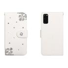 For Galaxy S20 Horizontal Flip Solid Color Rhinestones Leather Case with Card Slot & Wallet & Holder(Diagonal Flower) - 1