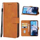 For Motorola Moto E22i Leather Phone Case(Brown) - 1