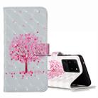 For Galaxy S20 Ultra 3D Pattern Magnetic Suction Horizontal Flip Leather Case with Holder & Card Slots & Wallet & Photo Holder(Pink Tree) - 1