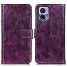 For Motorola Edge 30 Lite / Edge 30 Neo Retro Crazy Horse Texture Leather Phone Case(Purple) - 1