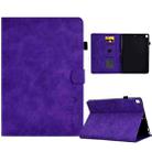 For iPad 10.2 / Air 10.5 2019 Embossed Smile Flip Tablet Leather Smart Case(Purple) - 1