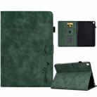 For iPad 10.2 / Air 10.5 2019 Embossed Smile Flip Tablet Leather Smart Case(Green) - 1