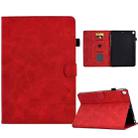 For iPad 10.2 / Air 10.5 2019 Embossed Smile Flip Tablet Leather Smart Case(Red) - 1