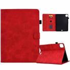 For iPad Air 2022 / 2020 10.9 Embossed Smile Flip Tablet Leather Smart Case(Red) - 1