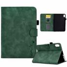 For iPad mini 6 Embossed Smile Flip Tablet Leather Smart Case(Green) - 1