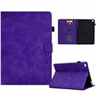 For iPad 9.7 2018&2017 / Air 2 / Air Embossed Smile Flip Tablet Leather Smart Case(Purple) - 1