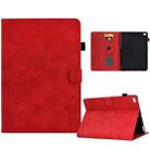 For iPad 9.7 2018&2017 / Air 2 / Air Embossed Smile Flip Tablet Leather Smart Case(Red) - 1