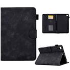 For iPad mini 5/4/3/2/1 Embossed Smile Flip Tablet Leather Smart Case(Black) - 1