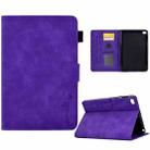 For iPad mini 5/4/3/2/1 Embossed Smile Flip Tablet Leather Smart Case(Purple) - 1