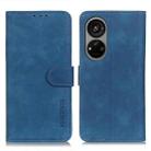 For ZTE Blade V40S KHAZNEH Retro Texture Leather Phone Case(Blue) - 1