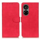 For ZTE Blade V40S KHAZNEH Retro Texture Leather Phone Case(Red) - 1